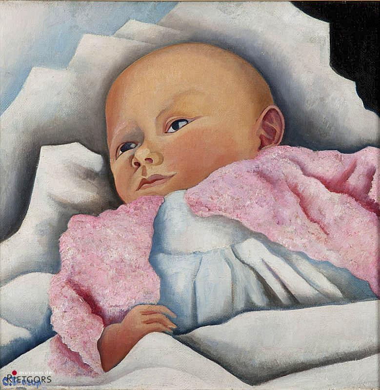Ch. Toorop (1890-1955) - "Kinderportret van Peter Mees. Ges. L.O. en 1927 Domburg."