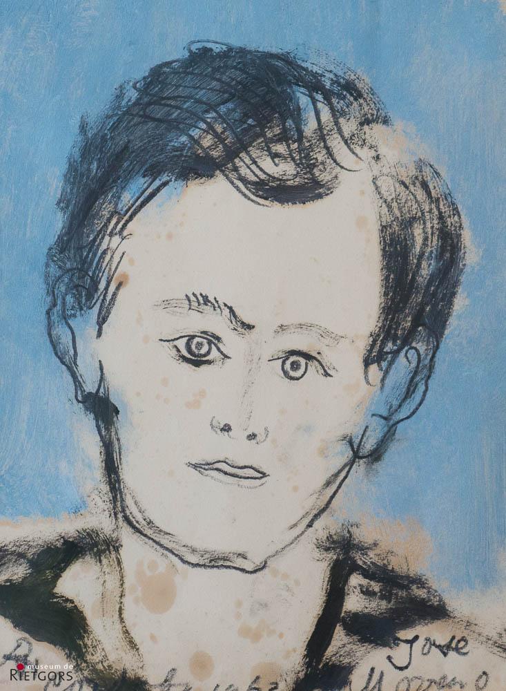 D. Henkes (1903-1989) - "Jongensportret “Jose Moreno”. Ges. L.O. en ’63."