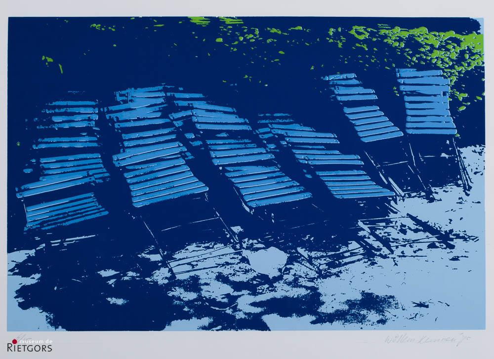 W. Kunnen - Stoeltjes in blauw. Ges. R.O. en '75.
