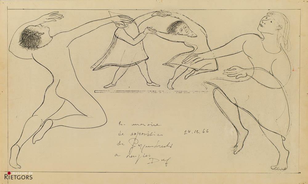 D. Henkes (1903-1989) - Dansende figuren. Ges. en ’66.