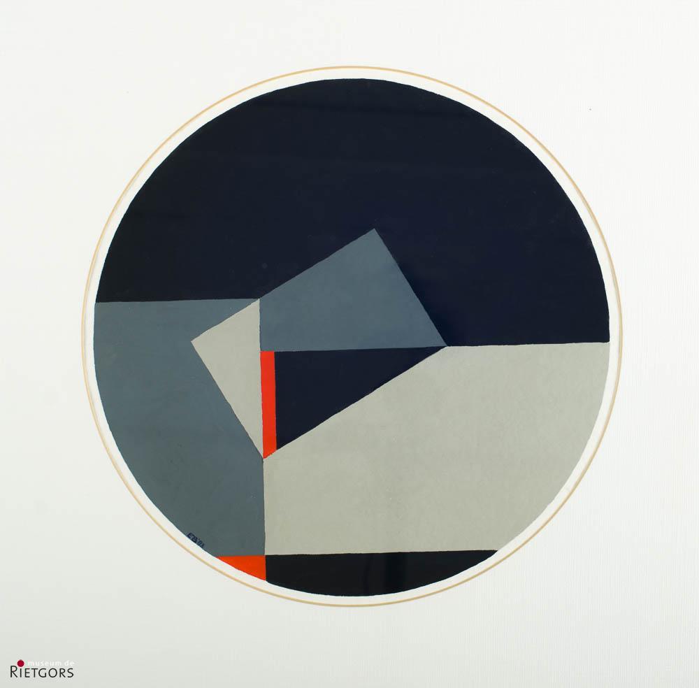 E. Boellaard - Compositie met cirkel. Ges. en '83.